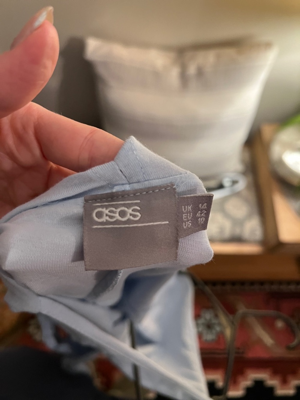 ASOS Pale Blue Ruffle Cami Mini Dress - Picture 6 of 7